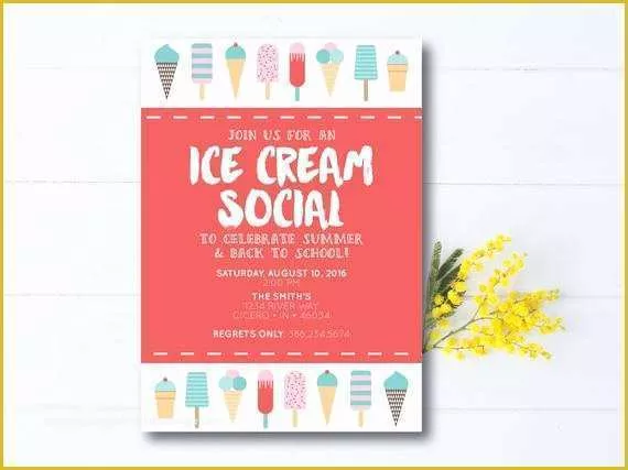 Ice Cream social Invitation Template Free Of Instant Download Ice Cream social Invitation Ice Cream Party