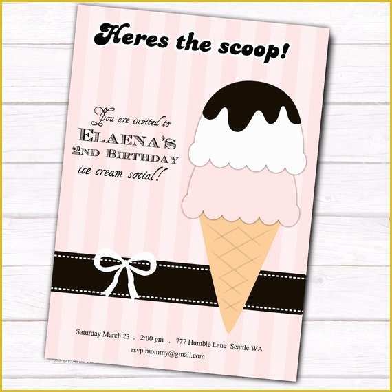 Ice Cream social Invitation Template Free Of Items Similar to Vintage Ice Cream social Invitation