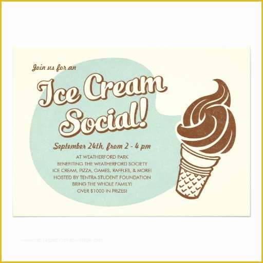 Ice Cream social Invitation Template Free Of Retro Style Ice Cream social Invitations