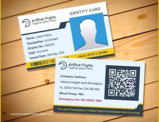 Id Card Design Template Free Download Of 2 Free Pany Employee Identity Card Design Templates
