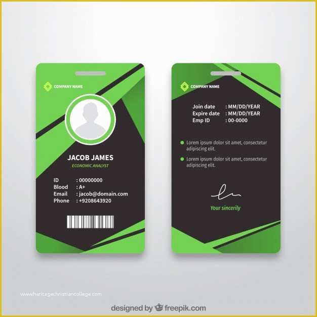 Id Card Design Template Free Download Of Abstract Id Card Template with Flat Design Vector
