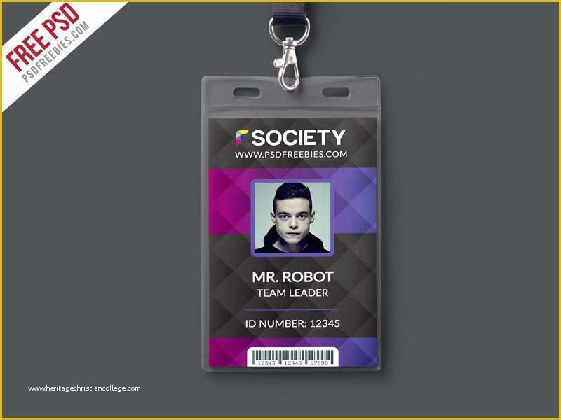 Id Card Design Template Free Download Of Free Psd Corporate Fice Id Card Psd Template On Behance