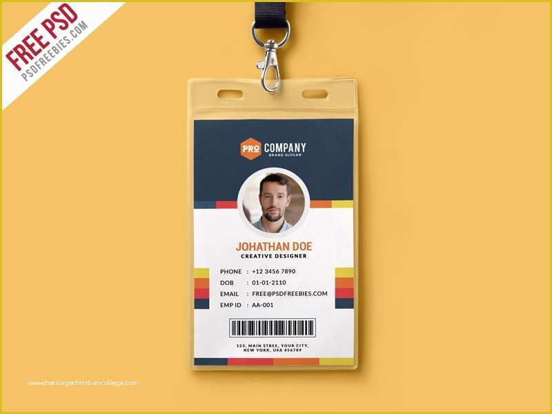 Id Card Design Template Free Download Of Free Psd Creative Fice Identity Card Template Psd by