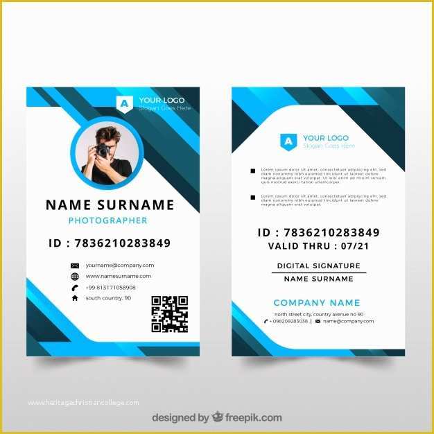 Id Card Design Template Free Download Of Id Card Template with Flat Design Vector