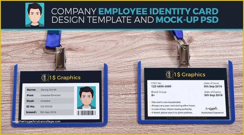 Id Card Design Template Free Download Of Pany Employee Identity Card Design Template and Mock Up