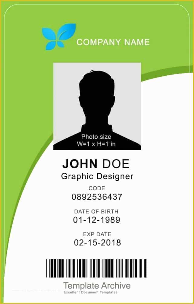 Id Template Free Of 16 Id Badge & Id Card Templates Free Template Archive