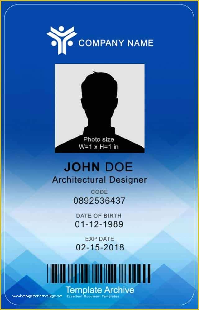 Id Template Free Of 16 Id Badge & Id Card Templates Free Template Archive