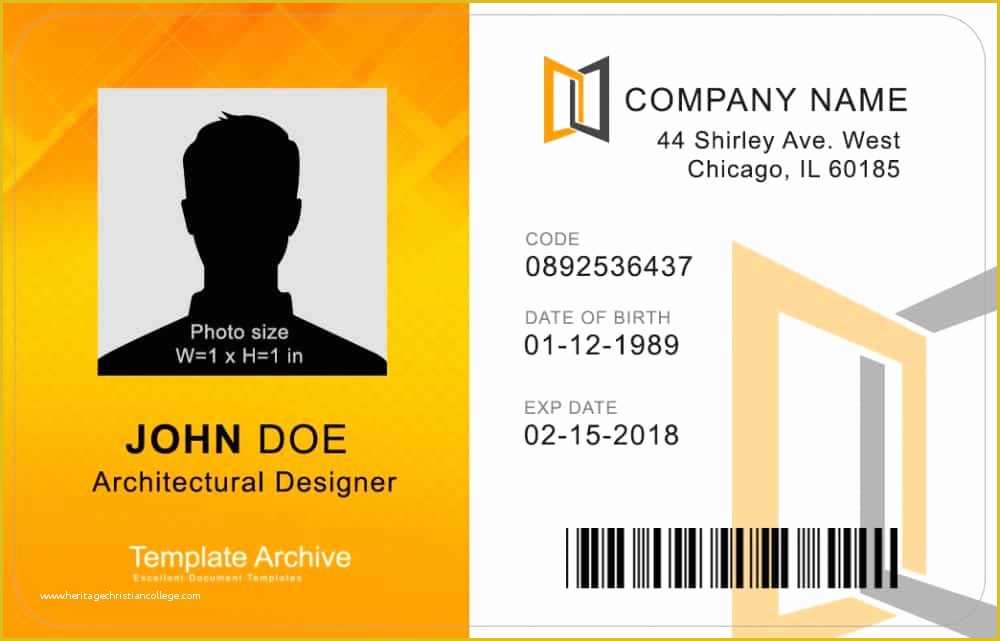 Id Template Free Of 16 Id Badge & Id Card Templates Free Template Archive