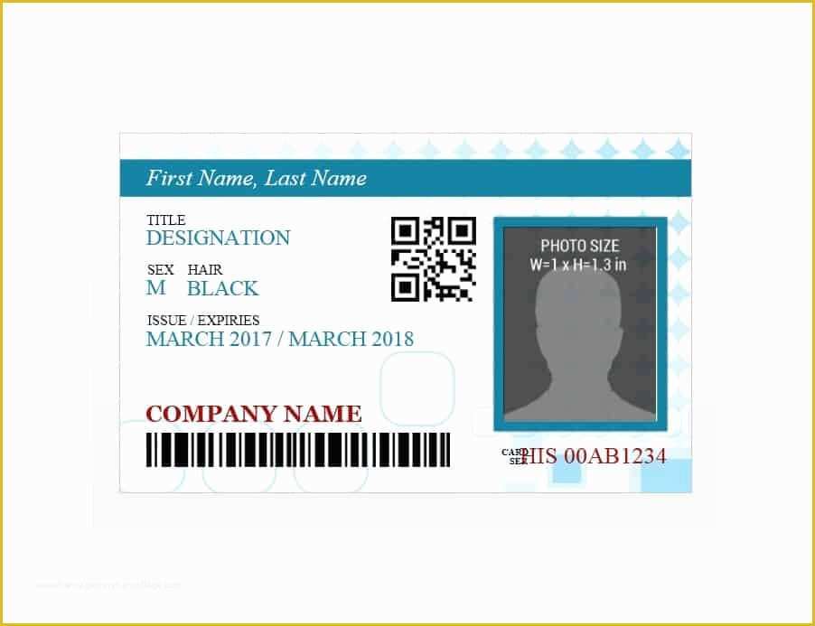 Id Template Free Of Id Custom 2 Lines Text Bar Code & Logo Name Tag ...