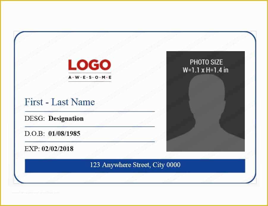 Id Template Free Of 50 Id Badge & Id Card Templates Free Template Archive