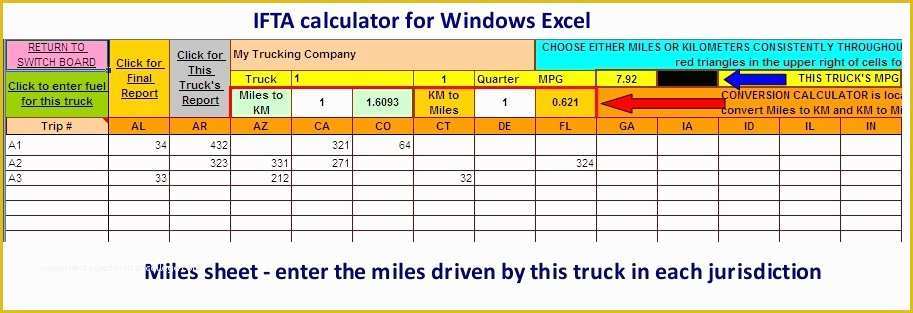 Ifta Spreadsheet Template Free Of Microsoft Excel ifta Spreadsheet Entering Miles iftaboss