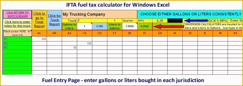 Ifta Spreadsheet Template Free Of Microsoft Excel Spreadsheet for Calculating ifta Fuel Tax