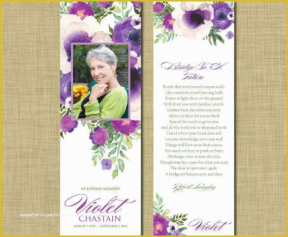 In Loving Memory Bookmark Template Free Of 21 Funeral Bookmark Templates Word Psd