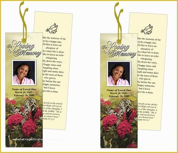 In Loving Memory Bookmark Template Free Of 21 Funeral Bookmark Templates Word Psd