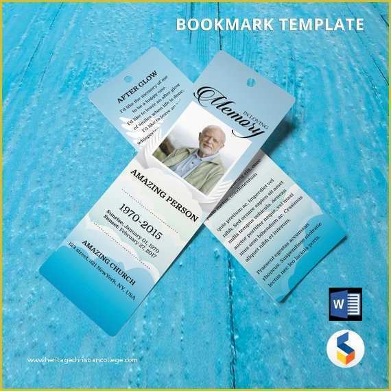 In Loving Memory Bookmark Template Free Of Angel Wing Funeral Bookmark Template Printable Bookmark
