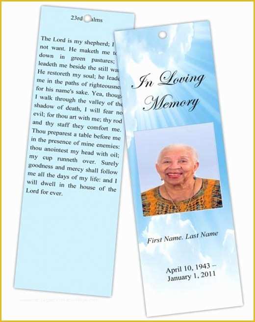 In Loving Memory Bookmark Template Free Of Designing Memorial Bookmarks