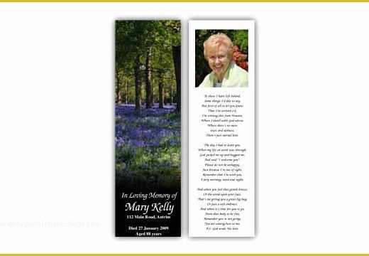 In Loving Memory Bookmark Template Free Of In Loving Memory Bookmarks Obituary Bookmark Template