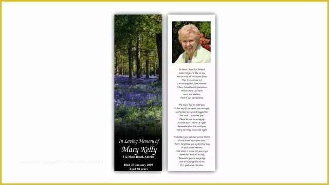 In Loving Memory Bookmark Template Free Of In Loving Memory Bookmarks Obituary Bookmark Template