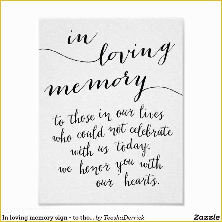 In Loving Memory Bookmark Template Free Of In Loving Memory Sign to Those In Our Lives