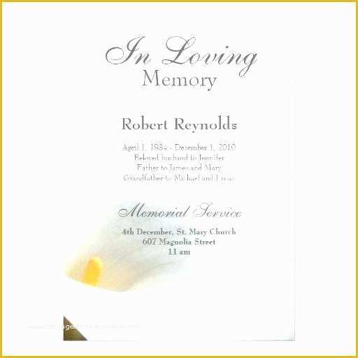 In Loving Memory Bookmark Template Free Of In Loving Memory Template Free Printable Funeral Program