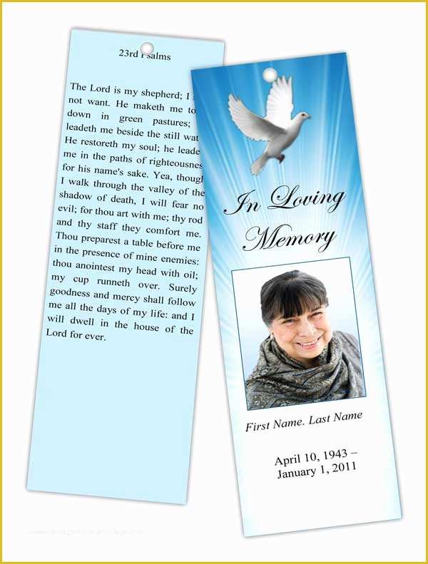 In Loving Memory Bookmark Template Free Of Memorial Bookmark Templates Funeral Bookmarks