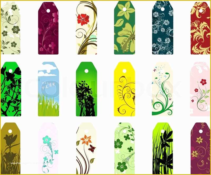 In Loving Memory Bookmark Template Free Of Set Of Different Vector Floral Bookmarks for Design Use