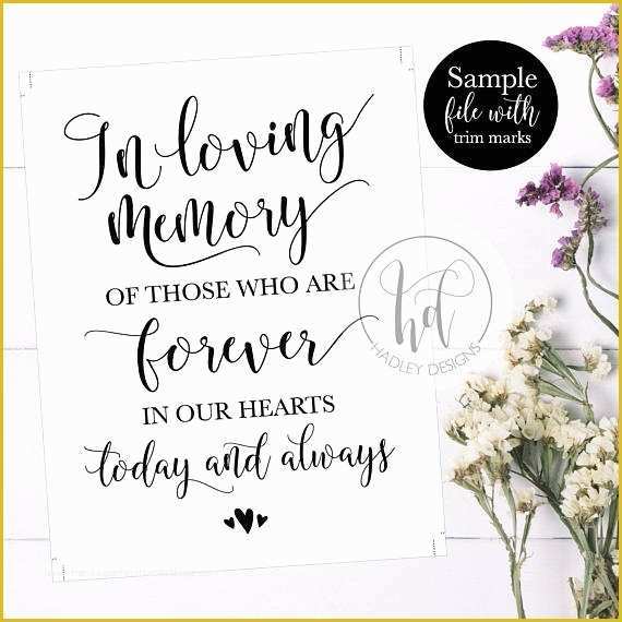 In Loving Memory Template Free Of 5 Wedding Sign Templates Pdf