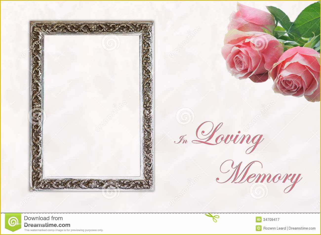 In Loving Memory Template Free Of Funeral Eulogy Card Stock Image Image Of Celebration