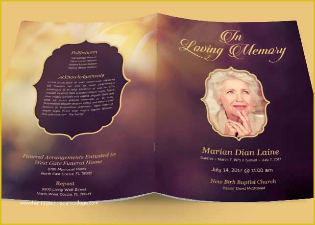 In Loving Memory Template Free Of In Loving Memory Funeral Program Brochure Templates On