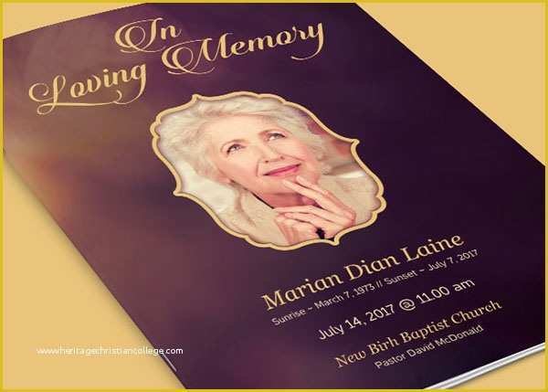 In Loving Memory Template Free Of In Loving Memory Funeral Program Template On Behance