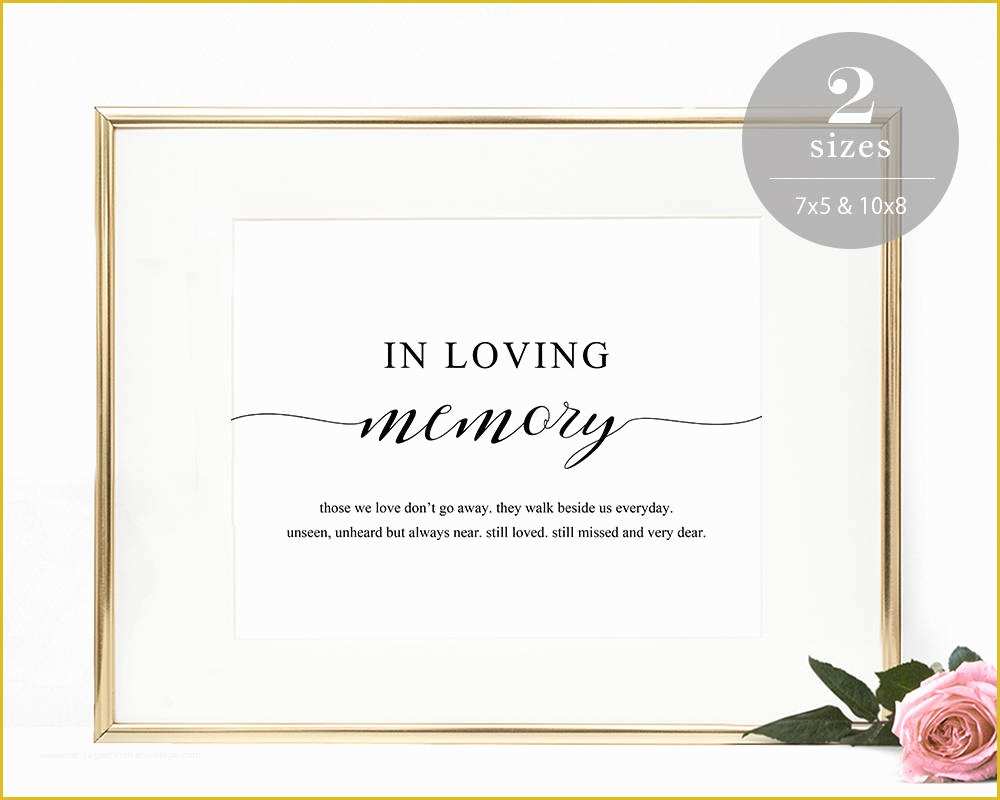 In Loving Memory Template Free Of In Loving Memory Sign Template Printable In Memory Sign