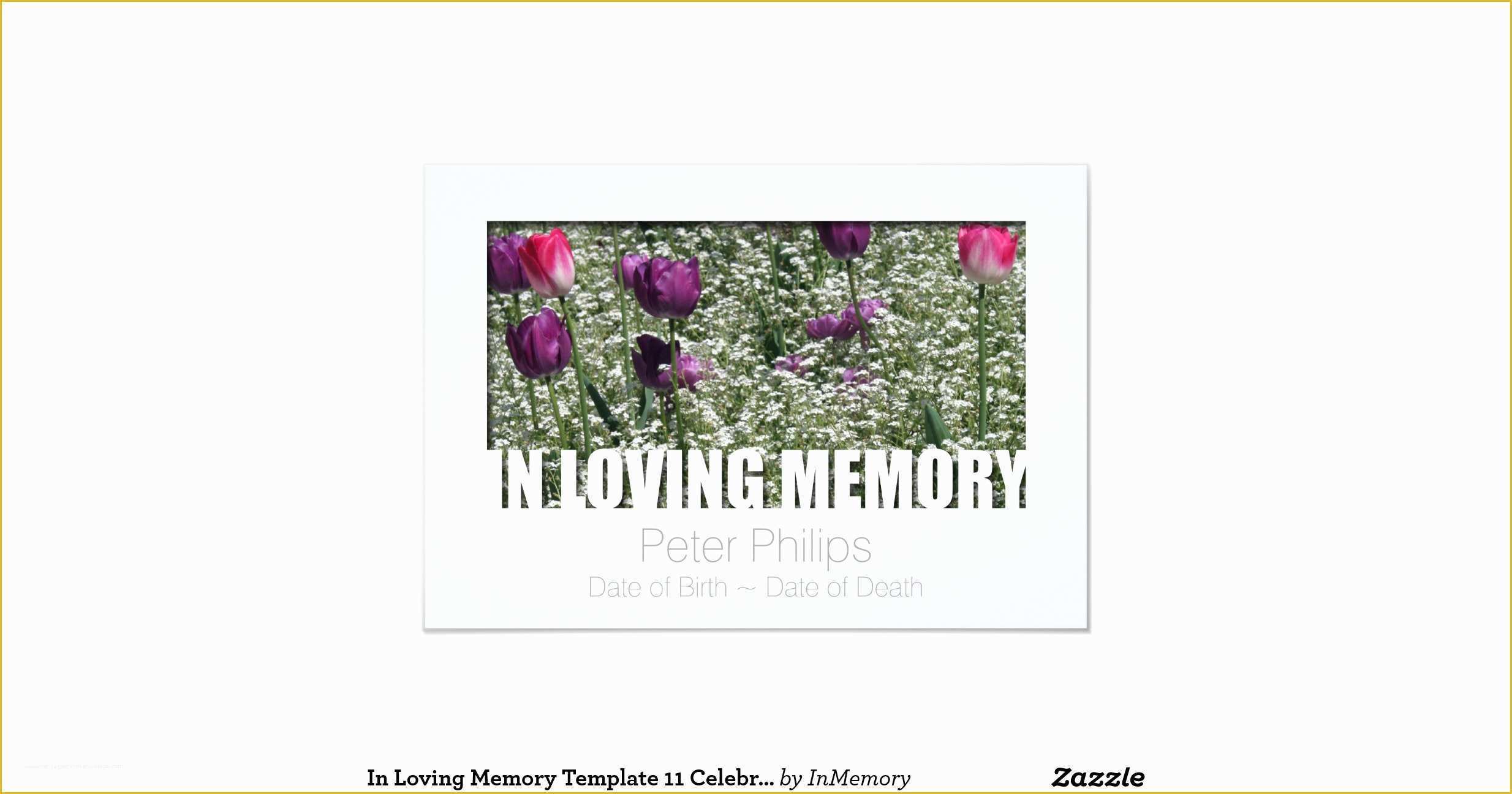 In Loving Memory Template Free Of In Loving Memory Template 11 Celebration Of Life 3 5" X 5
