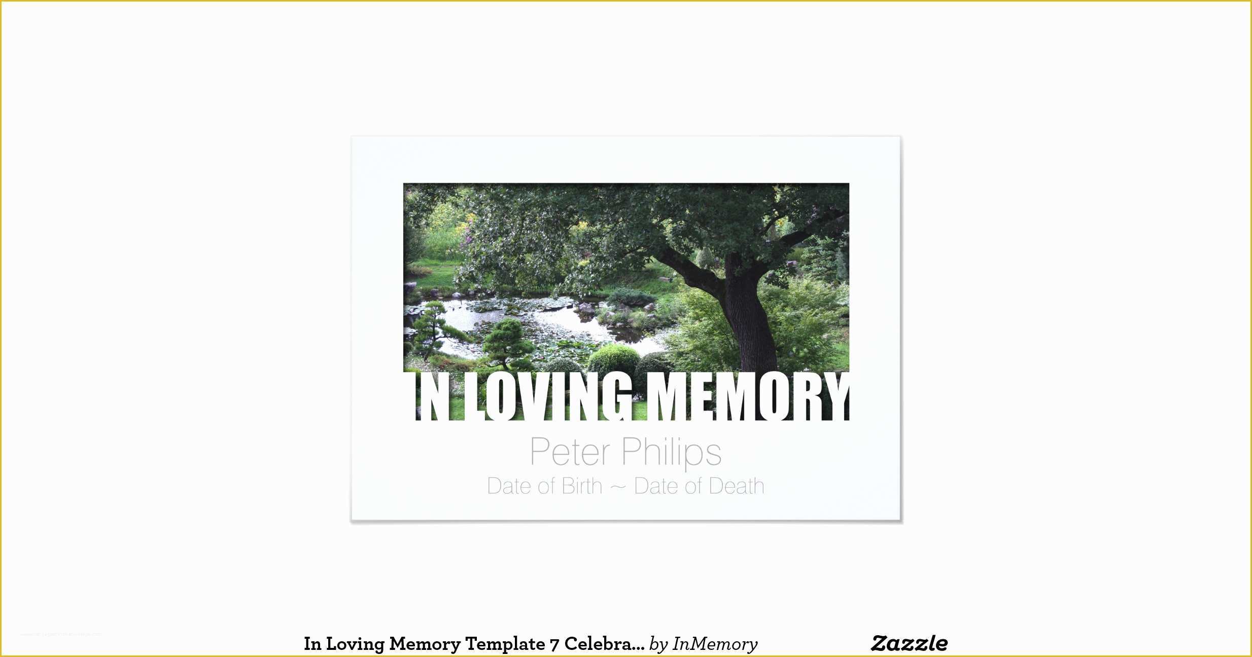 In Loving Memory Template Free Of In Loving Memory Template 7 Celebration Of Life 9 Cm X 13