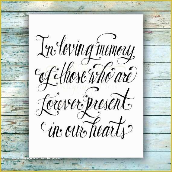 In Loving Memory Template Free Of In Loving Memory Wedding Sign Diy Printable 8x10 Sign Pdf