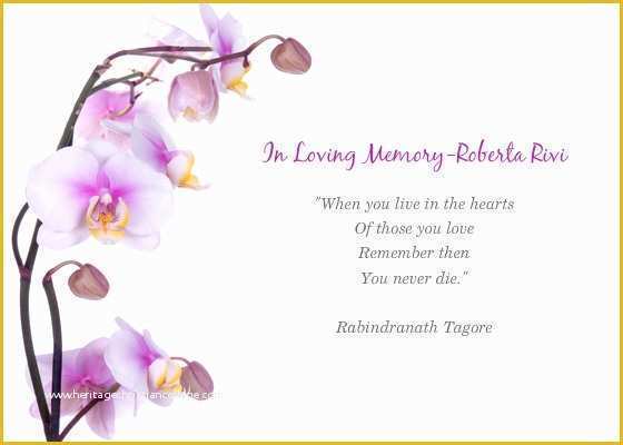 In Loving Memory Template Free Of Memorial Service for Roberta Line Invitations &amp; Cards