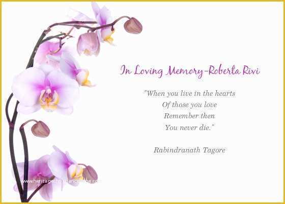 In Loving Memory Template Free Of Memorial Service for Roberta Line Invitations & Cards