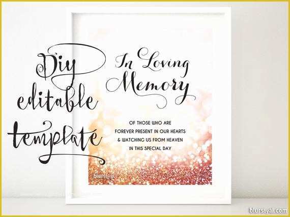 In Loving Memory Template Free Of Printable Memorial Sign Template Diy Wedding Memorial Sign