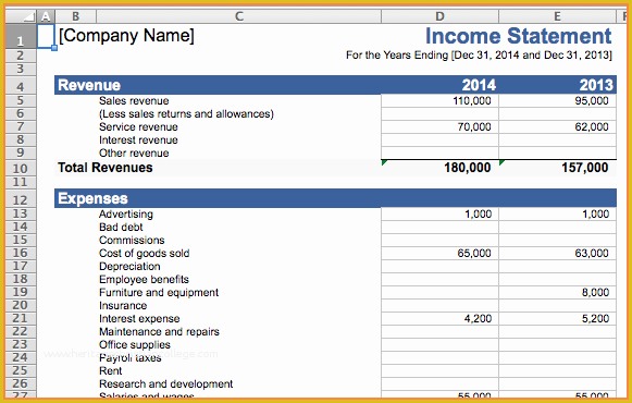 Income and Expenditure Template Excel Free Of 5 Business Expense and In E Spreadsheet