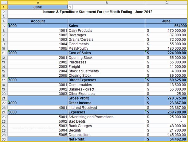 Income and Expenditure Template Excel Free Of In E and Expenditure Statement Report Template