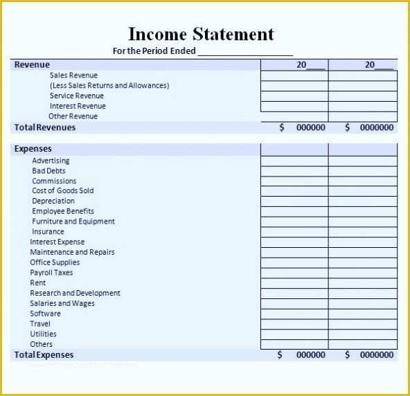 income and expenditure template excel free download