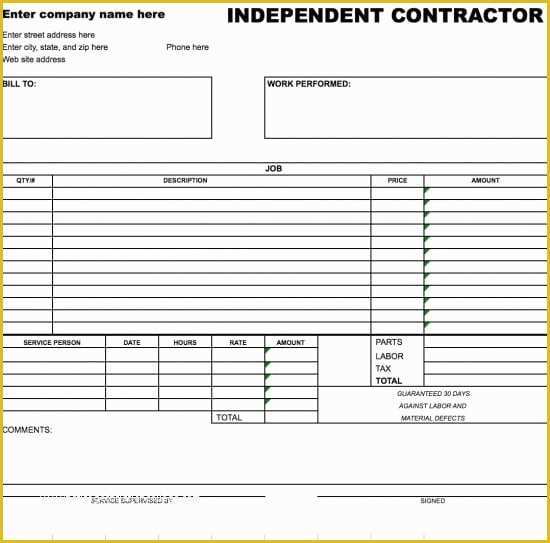 Independent Contractor Invoice Template Free Of Free Independent Contractor Invoice Template Excel