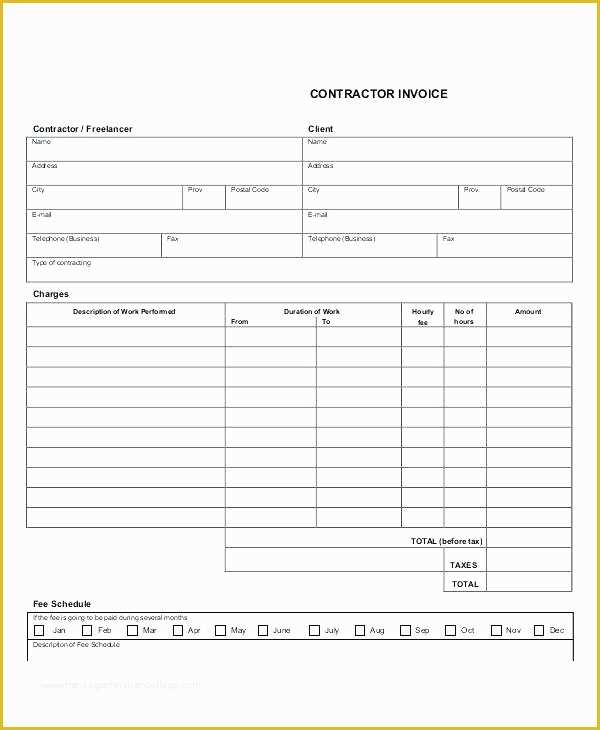 Independent Contractor Invoice Template Free Of Independent Contractor Invoice Subcontractor Template