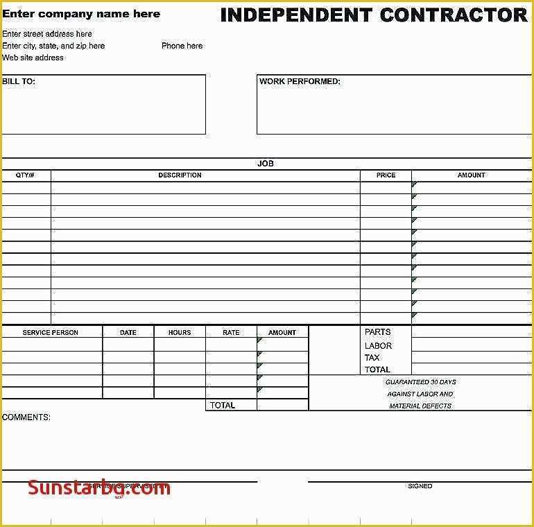 Independent Contractor Invoice Template Free Of Independent Contractor Invoice Template Contractor Invoice