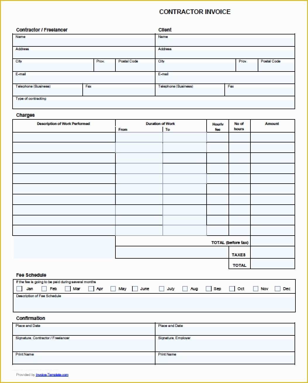 Independent Contractor Invoice Template Free Of Independent Contractor Invoice Template Excel 50 New Free