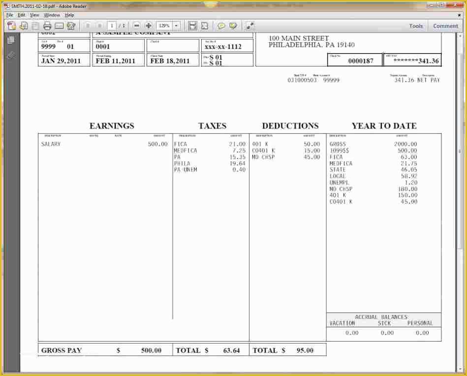 Independent Contractor Pay Stub Template Free Of 10 Fillable Pay Stub Template