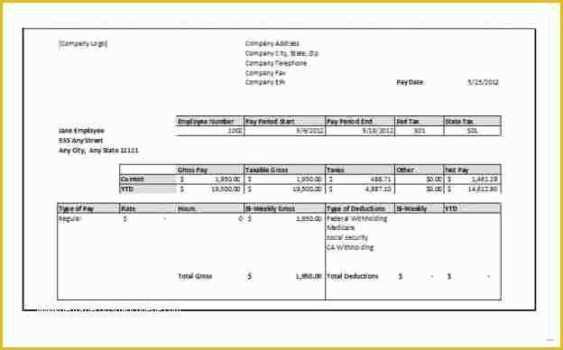 Independent Contractor Pay Stub Template Free Of 12 Pay Stub for Independent Contractor Template