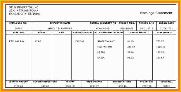 Independent Contractor Pay Stub Template Free Of 9 Pay Stub for Independent Contractor Template