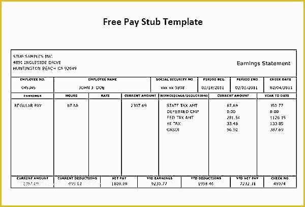 Independent Contractor Pay Stub Template Free Of Free Pay Stub Template Unique Independent Contractor Pay
