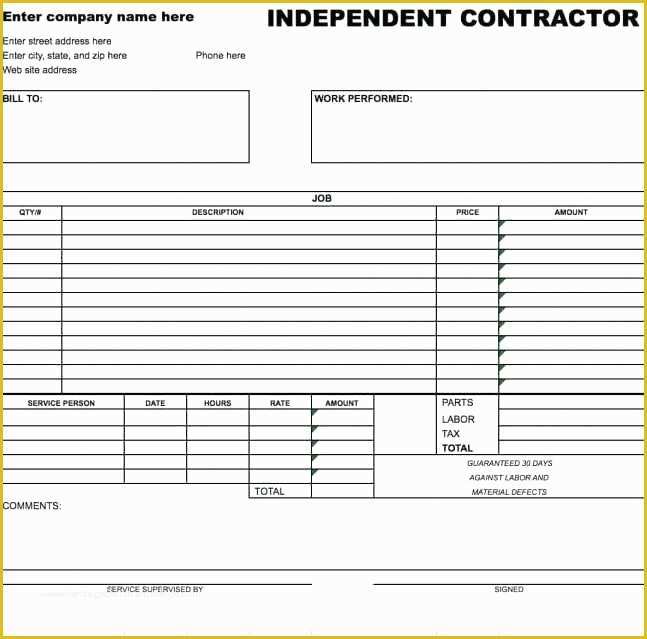Independent Contractor Pay Stub Template Free Of Independent Contractor Excel Template Free Independent