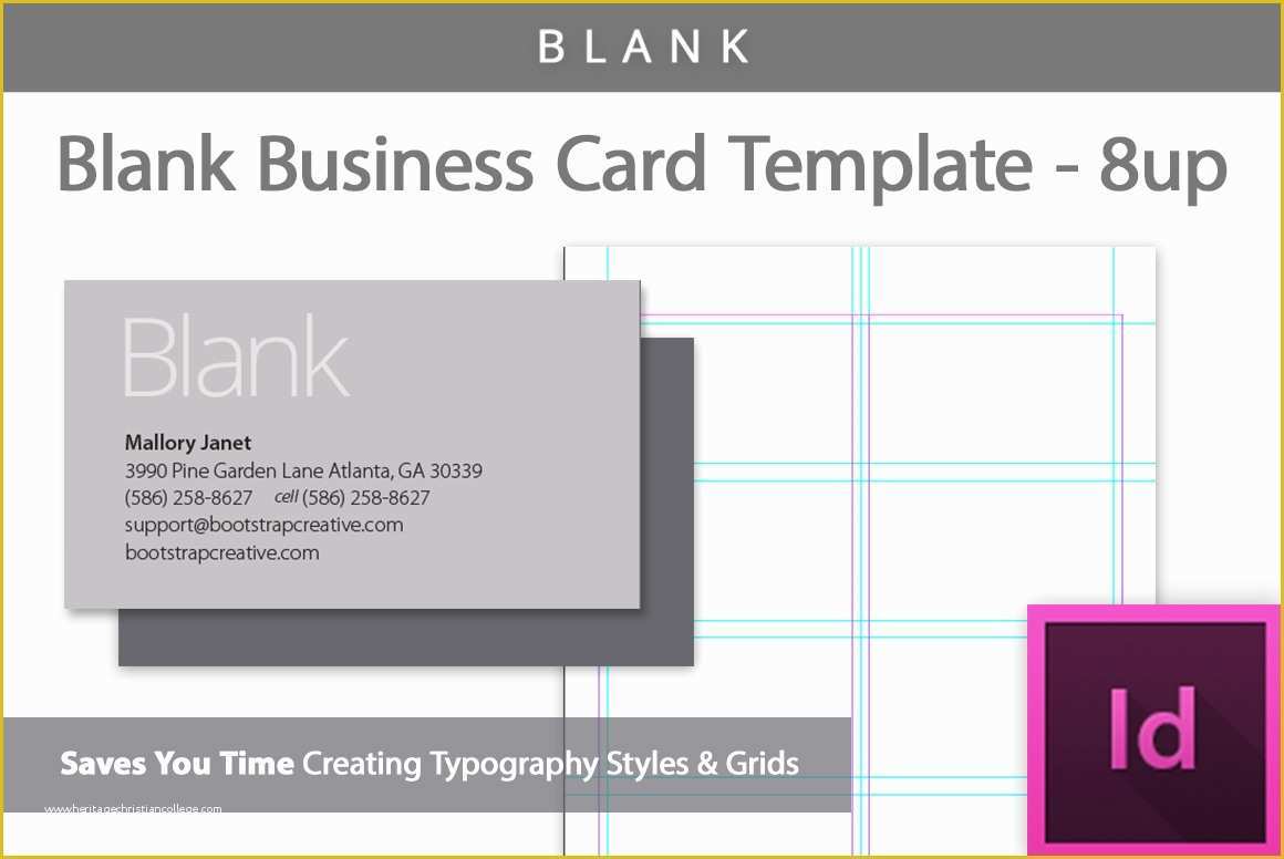 Indesign Business Card Template Free Of Blank Business Card Template 8 Up Business Card